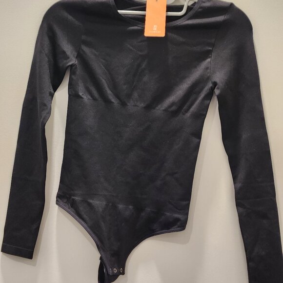FeelInGirl Everyday Wear Seamless Thong Bodysuit XS Black NWT - Picture 1 of 7